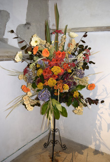 flowers by the altar at all saints warlingham